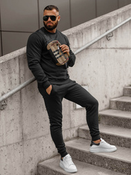 Férfi melegítő együttes Fekete OZONEE JS/68C10380/3Z