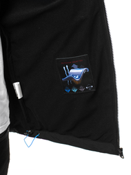 Férfi kapucnis softshell kabát fekete-kék OZONEE GE/12263Z