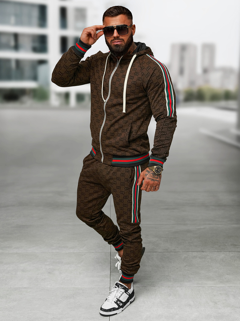 Férfi melegítő együttes sötét-bézs OZONEE O/FF5111AB