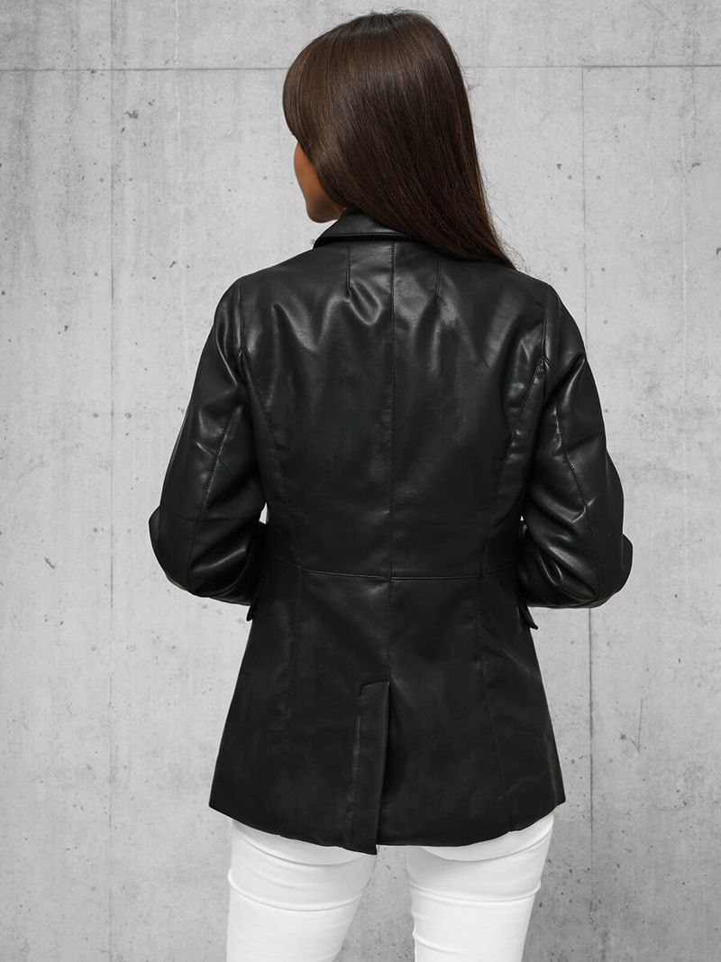 Női Bőrdzseki Fekete OZONEE JS/11Z8121Z