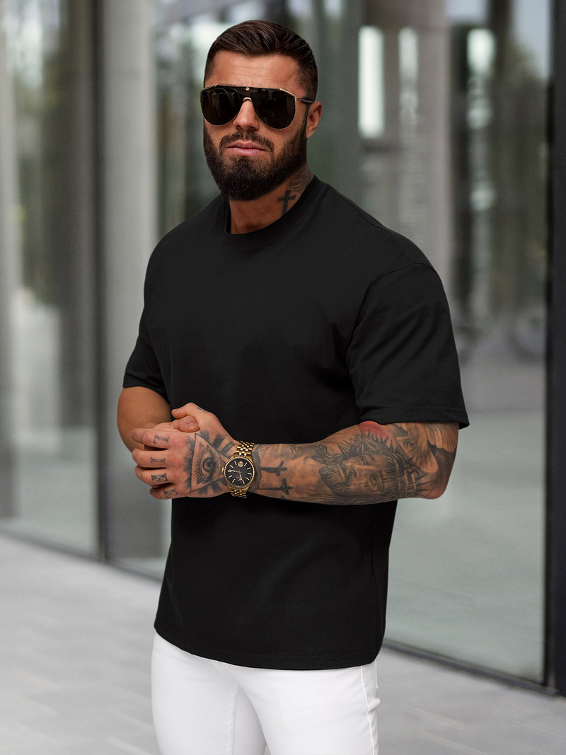 Férfi Póló Fekete OZONEE JS/67T1298/3