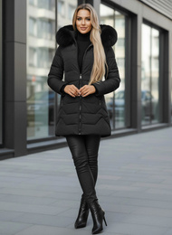 Női téli kabát fekete OZONEE JS/16M9121/392Z