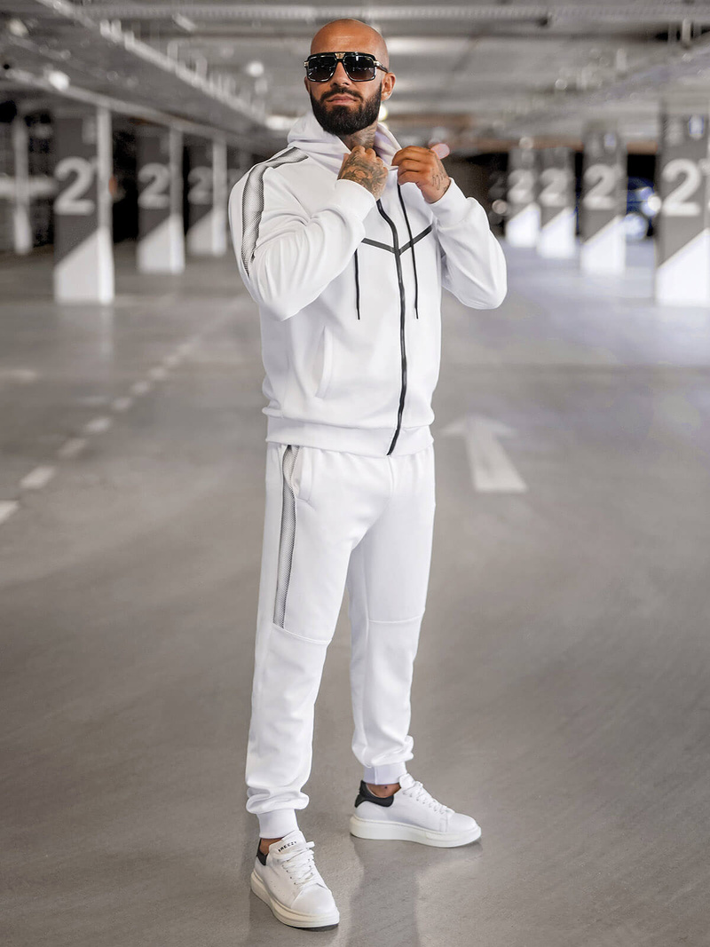 Férfi Szabadidő Együttes Fehér OZONEE JS/8C8117/1Z