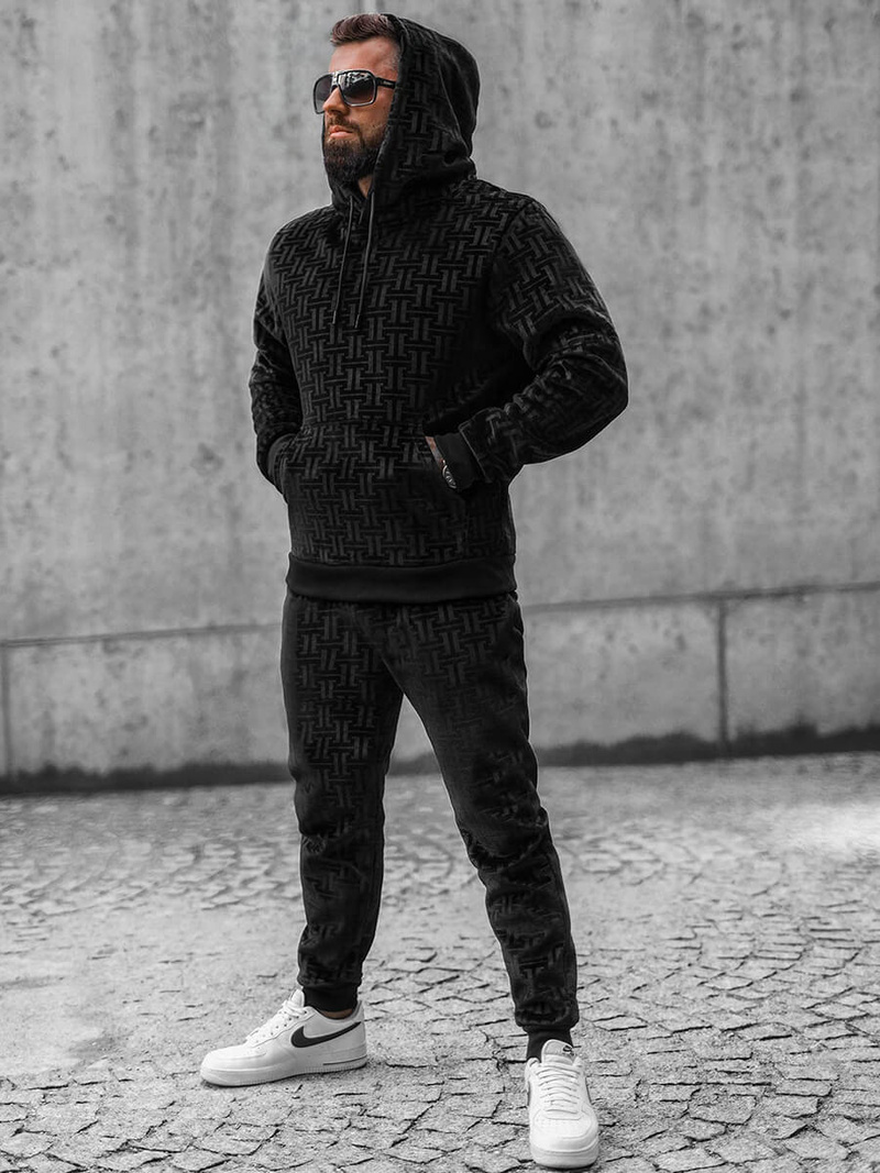 Férfi Melegítő Együttes Fekete OZONEE O/3A81