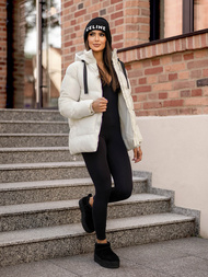 Női téli kabát ecru OZONEE JS/5M3251/281Z