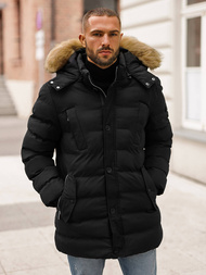 Férfi Steppelt Kabát Fekete OZONEE JS/5M3122/392Z