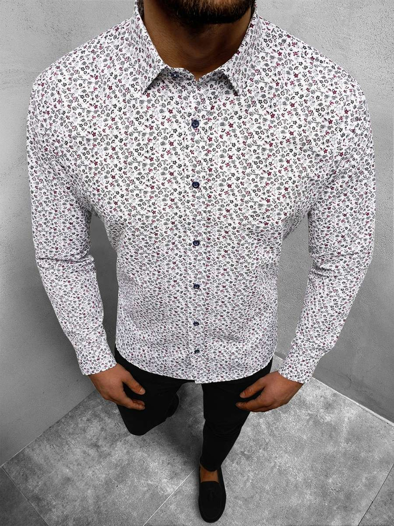 Férfi Ing Fehér OZONEE O/3422