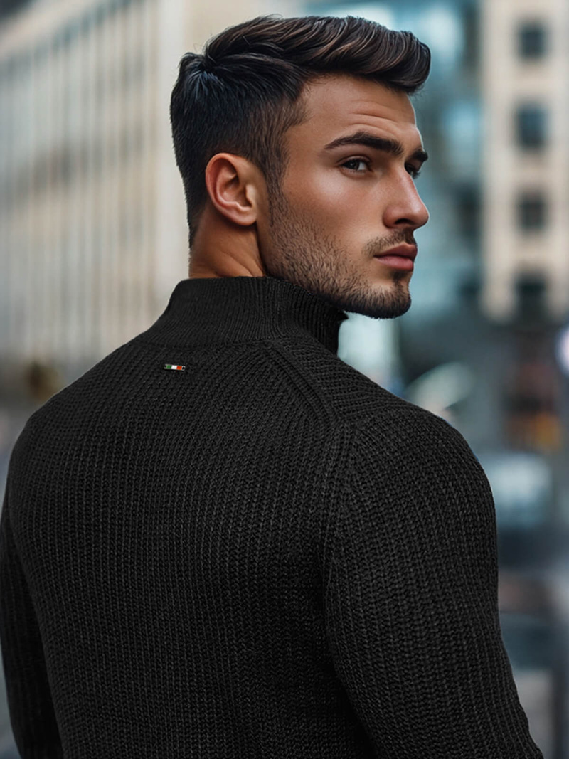 Férfi Pulóver Fekete OZONEE NB/MM6020/4Z