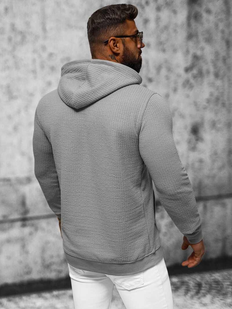 Férfi kapucnis felső szürke OZONEE O/TB2273