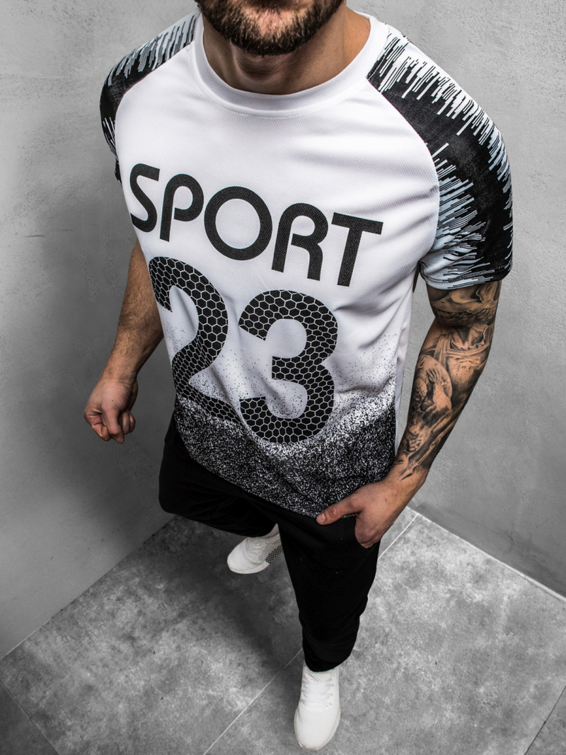 Férfi póló Fehér-Fekete OZONEE JS/KS2068Z