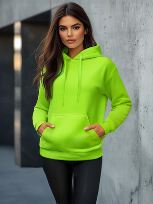 Női kapucnis pulóver Zöld neon OZONEE JS/W02Z