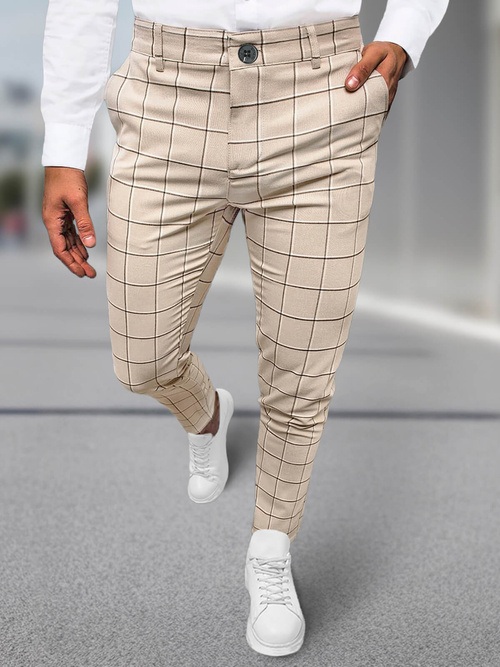 Férfi chino nadrág bézs OZONEE DJ/5522Z
