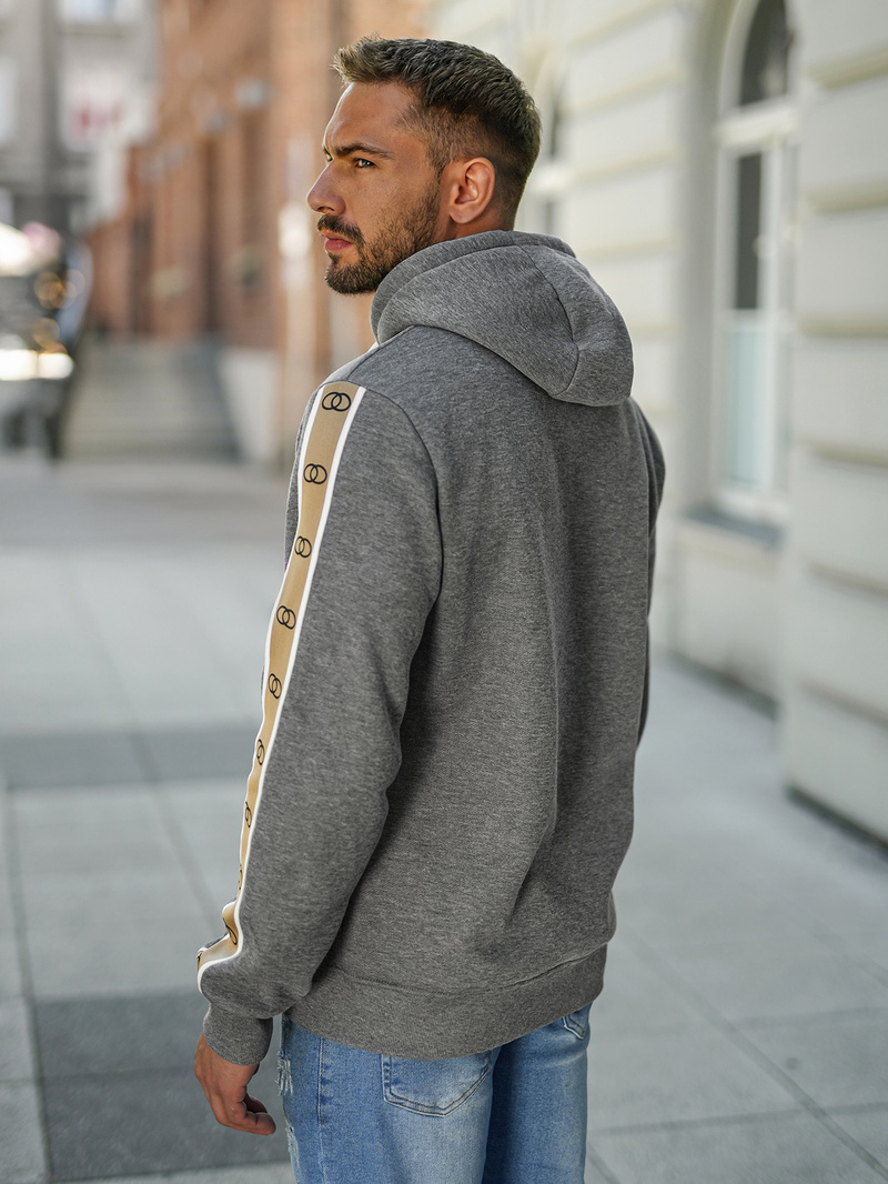 Férfi kapucnis felső grafit OZONEE JS/8B1729/5