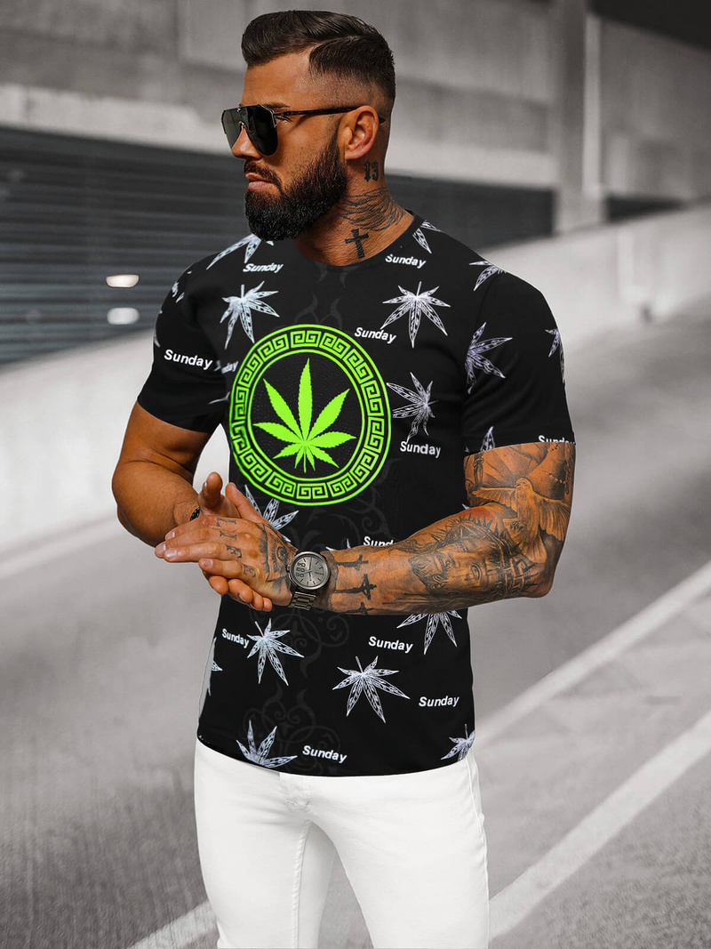 Férfi Póló Fekete OZONEE O/T139/3