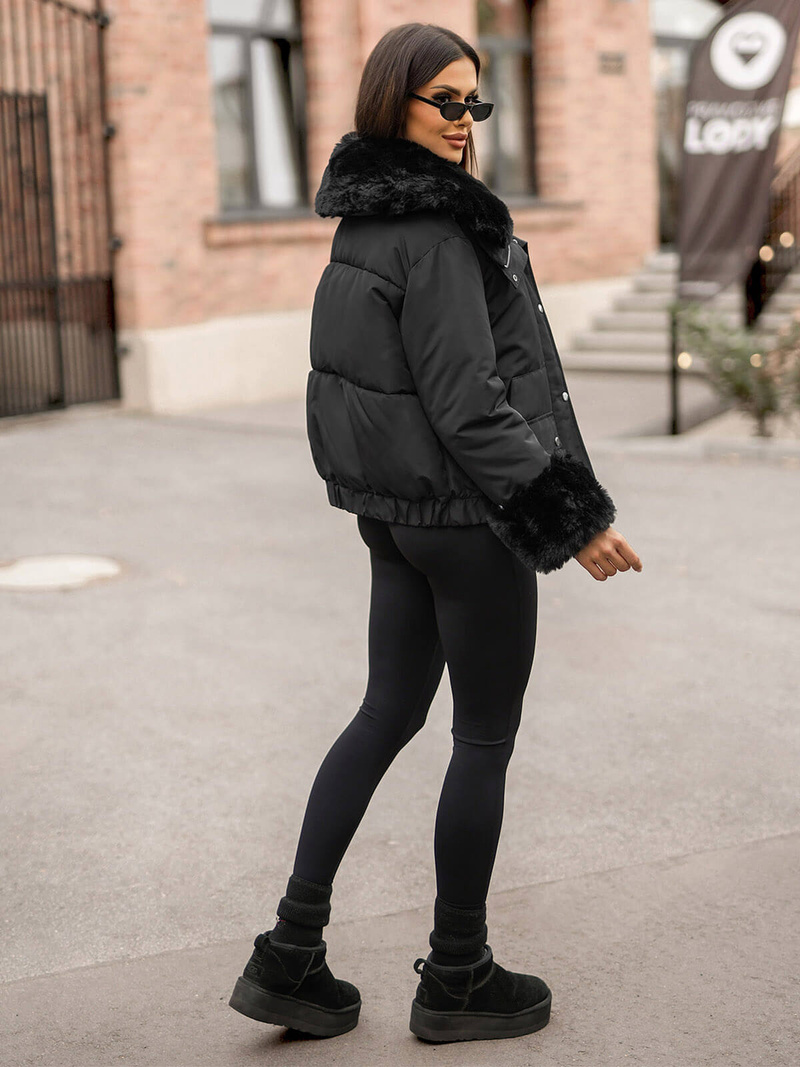 Női téli kabát fekete OZONEE O/H833