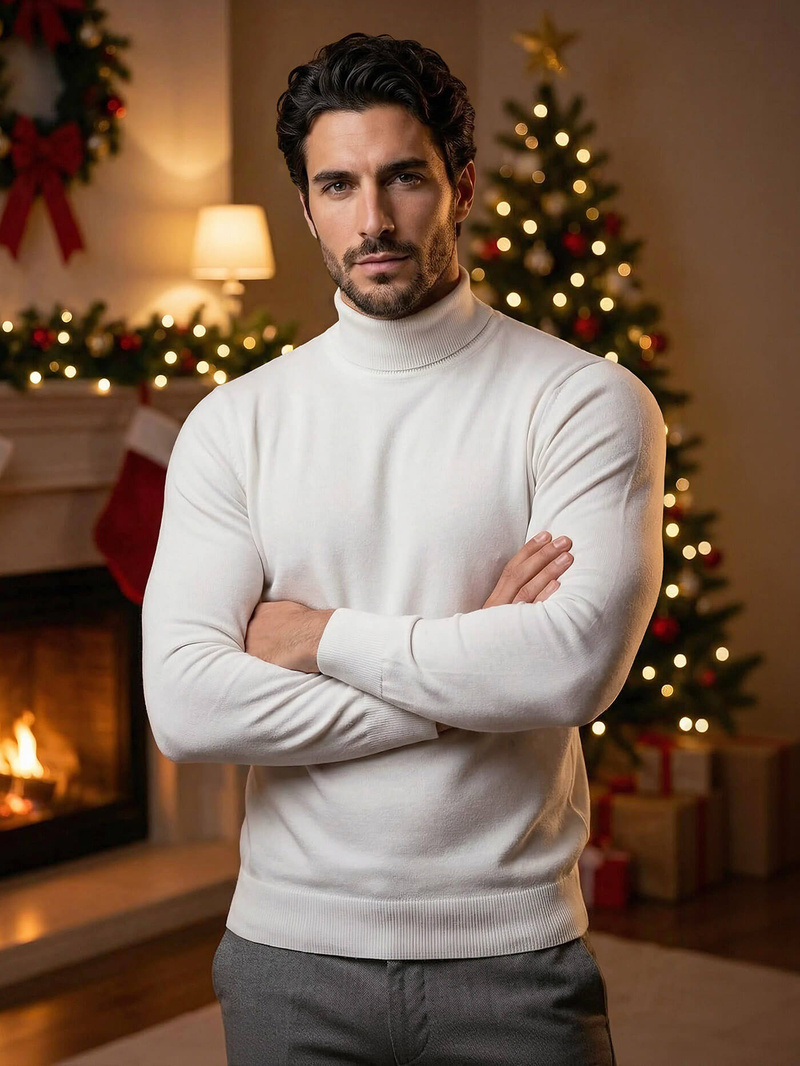 Férfi pulóver fehér OZONEE V/V24504Z