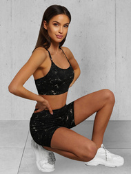 Kétrészes női tréning szett fekete OZONEE O/XL015/1