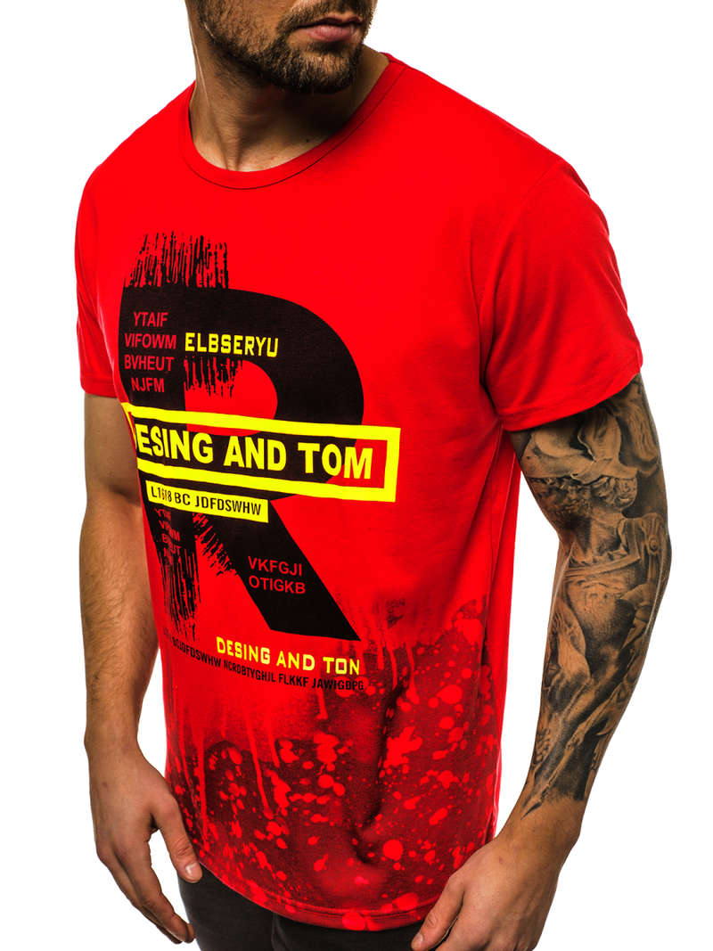 Férfi póló Piros OZONEE JS/KS1945