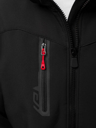 Férfi kapucnis softshell kabát fekete-piros OZONEE GE/12268