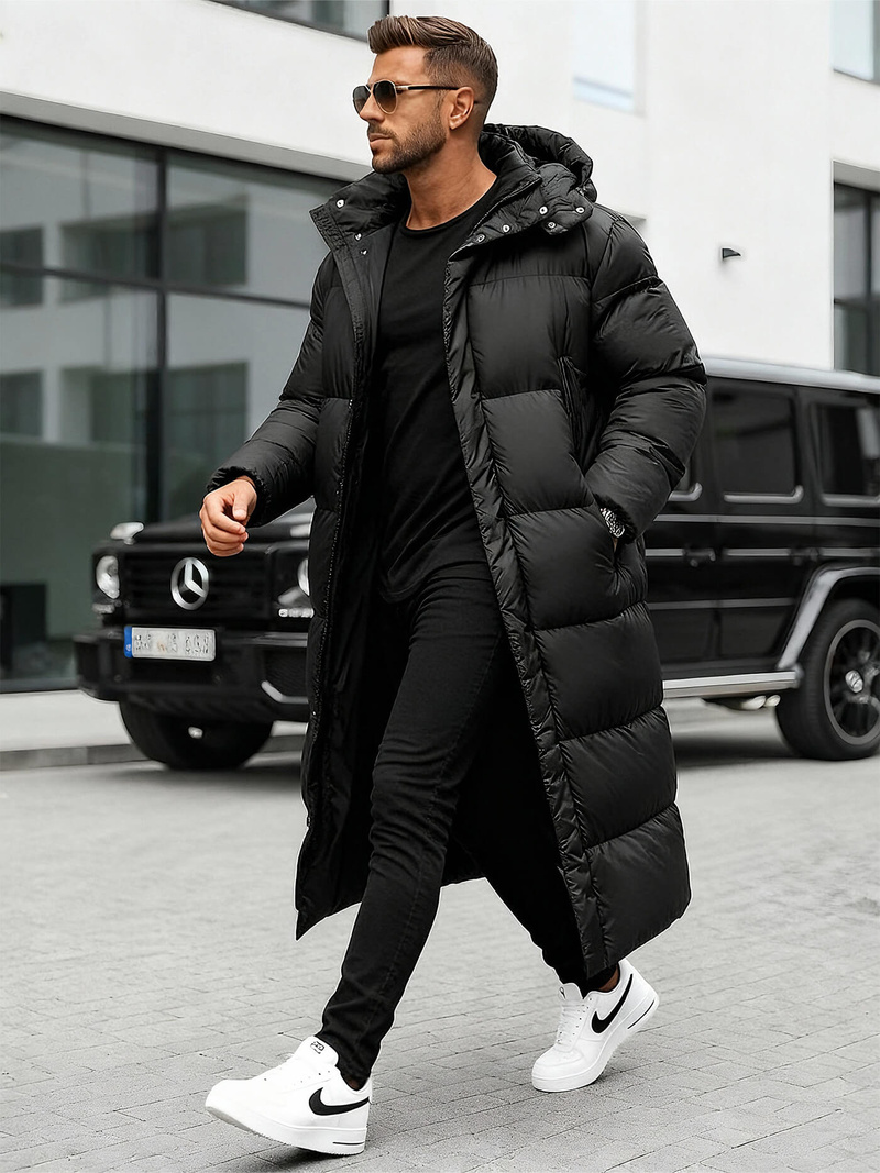 Férfi téli kabát fekete OZONEE O/M3202Z