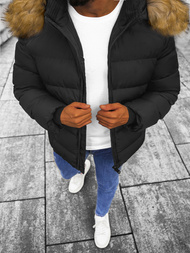 Férfi Steppelt Kabát Fekete OZONEE JS/M8107