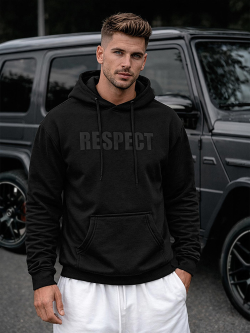 Férfi kapucnis felső fekete OZONEE JS/8B1968/3