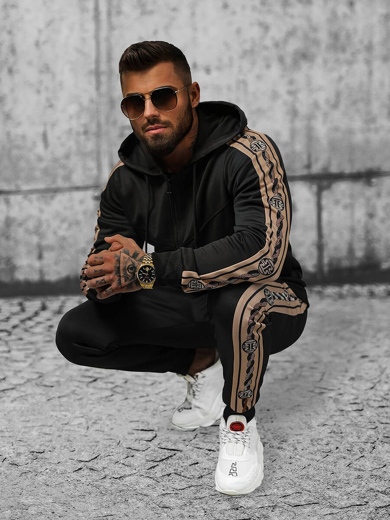 Férfi Szabadidő Együttes Fekete OZONEE O/3A167