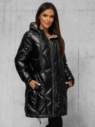 Női téli kabát fekete OZONEE JS/5M3189/392Z