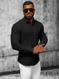 Férfi Ing Fekete OZONEE O/V75