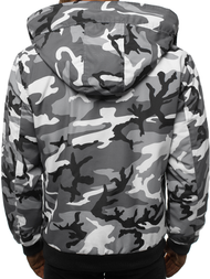 Férfi téli kabát terepmintás-szürke OZONEE JS/2019005