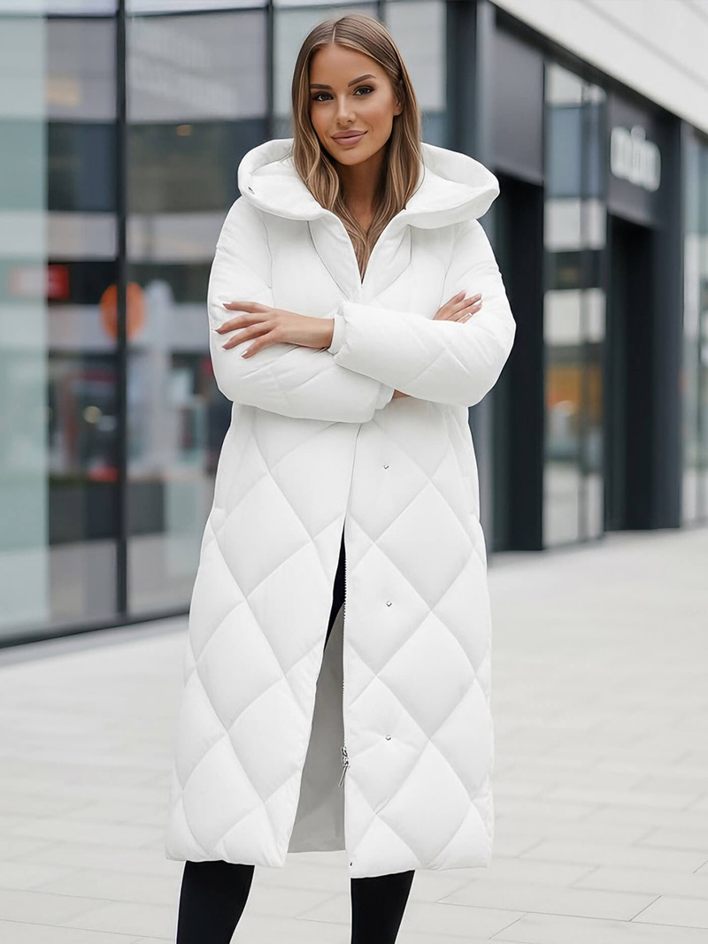 Női téli kabát fehér OZONEE JS/5M3173/281Z