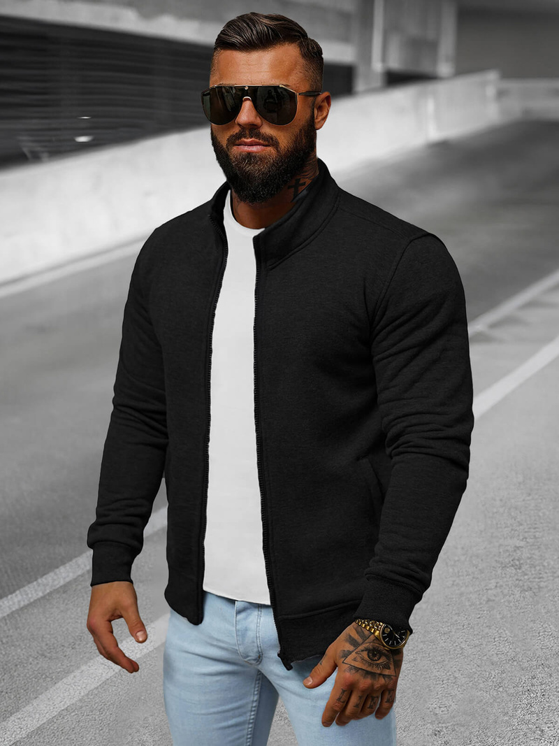 Férfi Pulóver Fekete OZONEE JS/2002Z