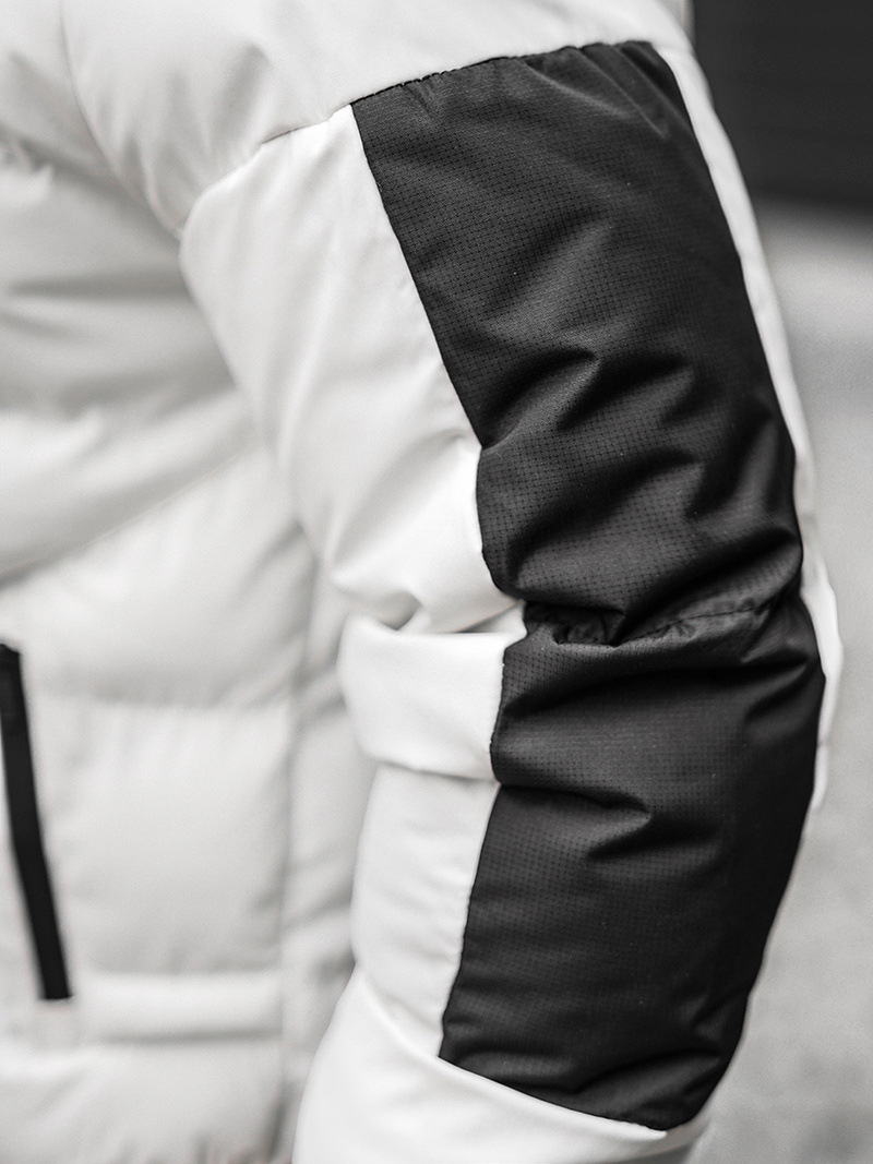 Férfi Steppelt Kabát Fehér OZONEE O/M798