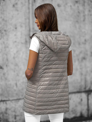 Női hosszú mellény szürke OZONEE O/H903