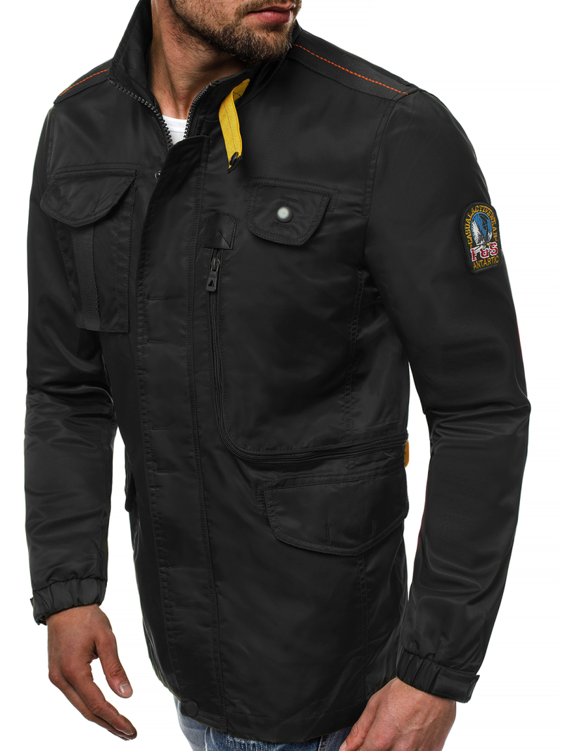 Férfi átmeneti kabát fekete OZONEE O/99237