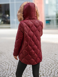 Női téli kabát bordó OZONEE JS/5M3226/1