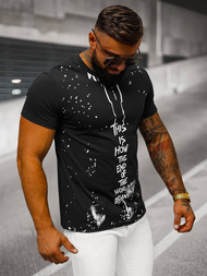 Férfi Póló Fekete OZONEE O/8T1259/3