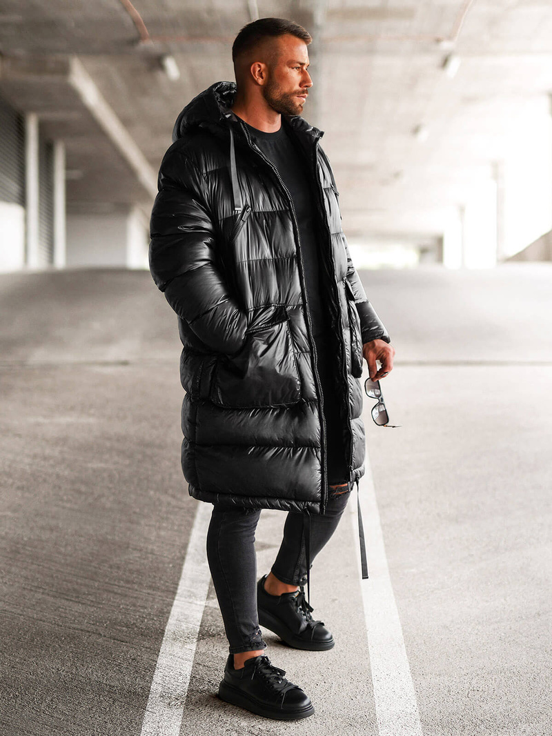 Férfi téli kabát fekete OZONEE O/M3205Z