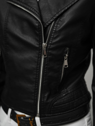 Női Bőrdzseki Fekete OZONEE JS/11Z8028Z