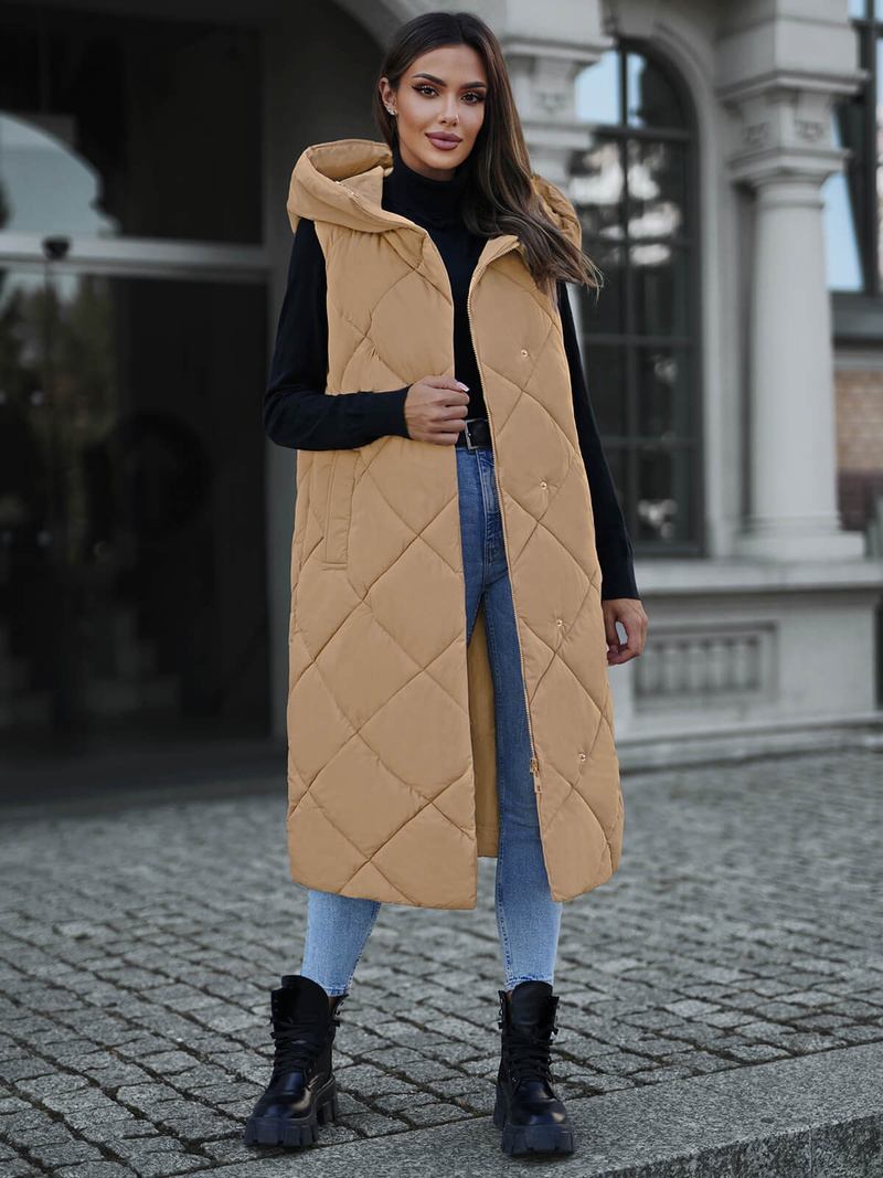 Női Hosszú Mellény Camel OZONEE JS/5M3165/84Z