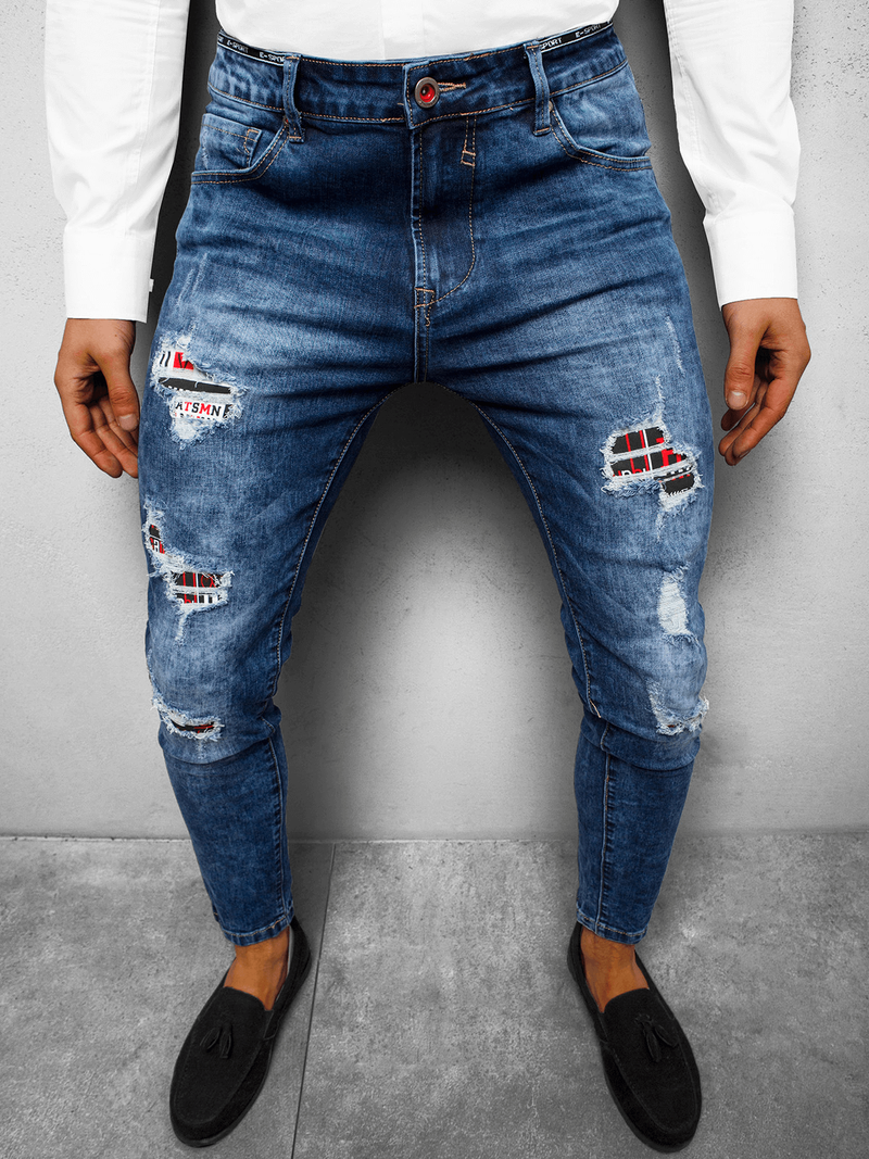 Férfi farmer nadrág Kék OZONEE DR/TF075