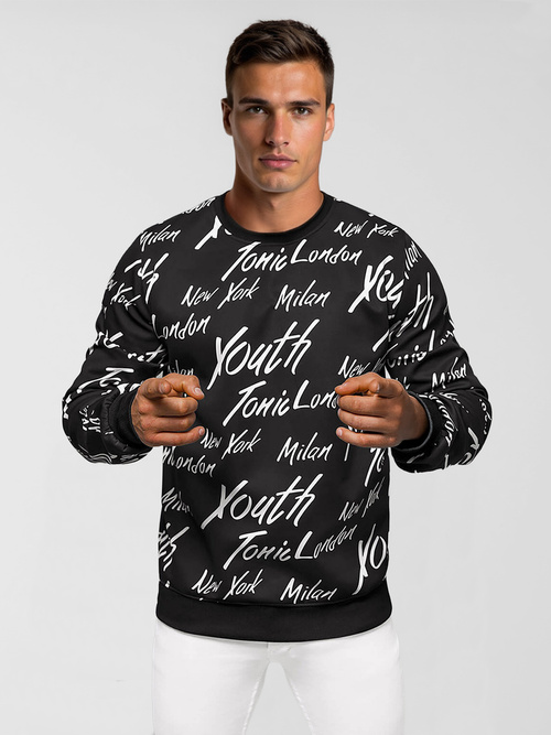 Férfi Pulóver Fekete OZONEE JS/8B1189/3Z