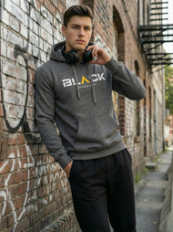 Férfi kapucnis felső grafit OZONEE JS/8B1756/5Z