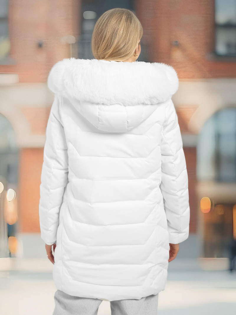 Női téli kabát fehér OZONEE JS/16M9121/281Z