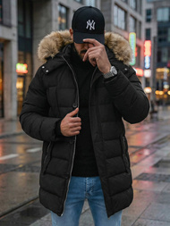 Férfi Steppelt Kabát Fekete OZONEE JS/5M3122/392Z