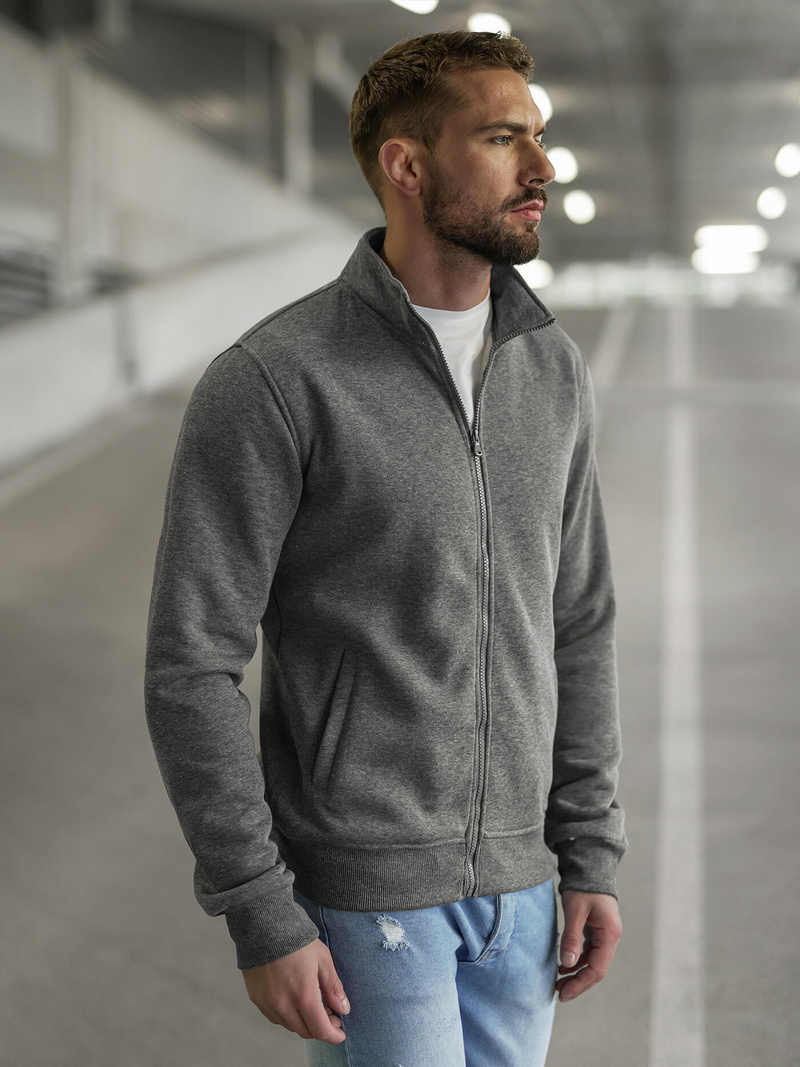 Férfi Pulóver Sötét-Szürke OZONEE JS/2002Z