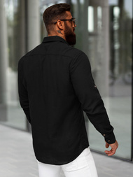 Férfi ing fekete OZONEE O/V144