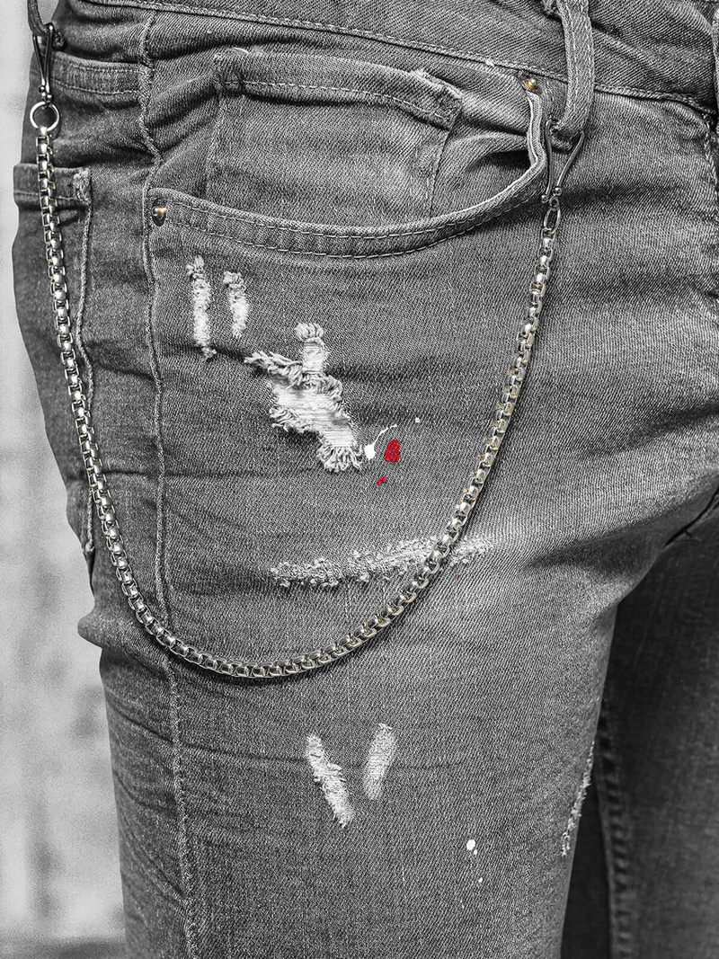 Férfi Farmer Nadrág Grafit OZONEE O/MB459