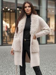 Női kabát bézs OZONEE JS/53M5200/155Z