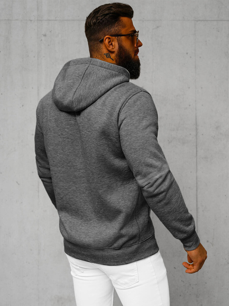 Férfi kapucnis pulóver sötét-szürke OZONEE JS/2008Z